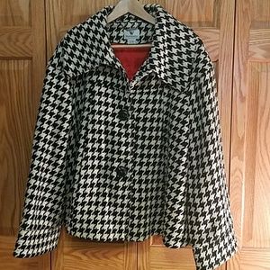 Black and white wool jacket